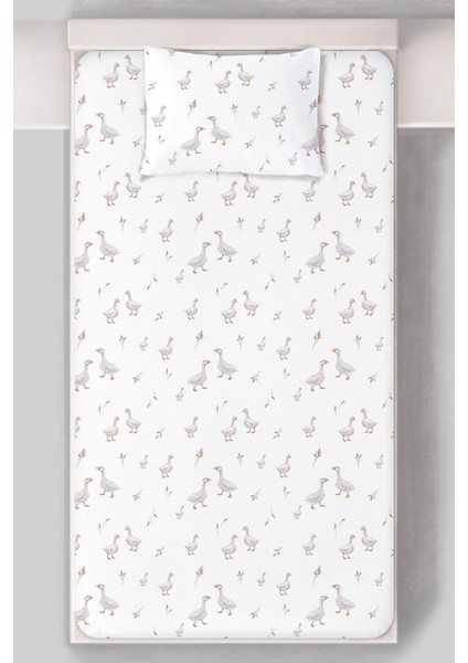 Organik Tek Kişilik Lastikli Çarşaf Seti - Huzurlu Kanatlar modelleri