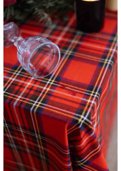 Özel Ekose Desen Su Geçirmez Leke Tutmaz Pamuk 145*225 Masa Örtüsü