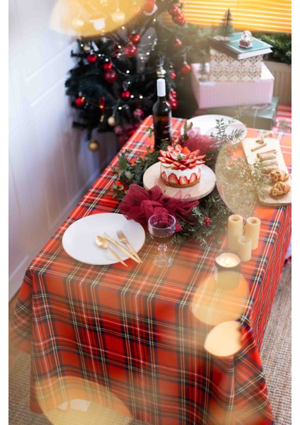 Özel Ekose Desen Su Geçirmez Leke Tutmaz Pamuk 145*225 Masa Örtüsü fiyatları