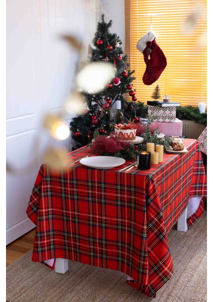 Özel Ekose Desen Su Geçirmez Leke Tutmaz Pamuk 145*225 Masa Örtüsü modelleri