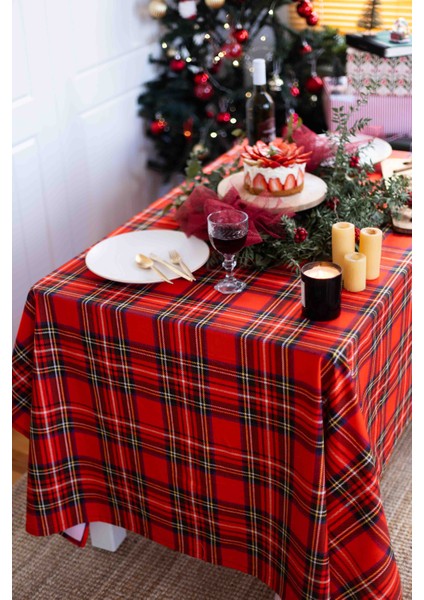 Özel Ekose Desen Su Geçirmez Leke Tutmaz Pamuk 145*225 Masa Örtüsü fırsatları