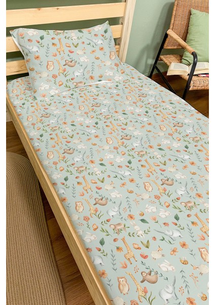 Organik Tek Kişilik Lastikli Çarşaf Seti - Doğanın Minik Sesleri fiyatları