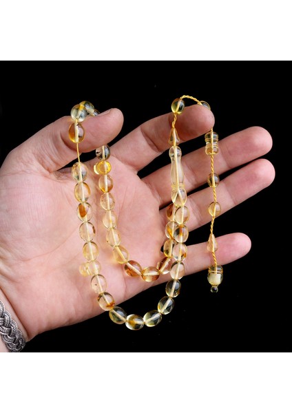 Şeffaf Renk Sistemli Orjinal Damla Kehribar Tesbih modelleri