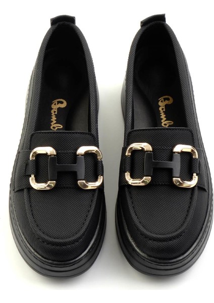 Siyah Kadın Loafer Ayakkabı K01536194509