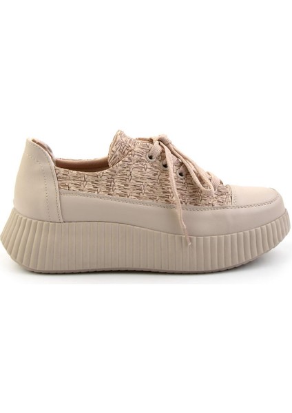 Bej Baskı Detaylı Kadın Sneaker K01179001010