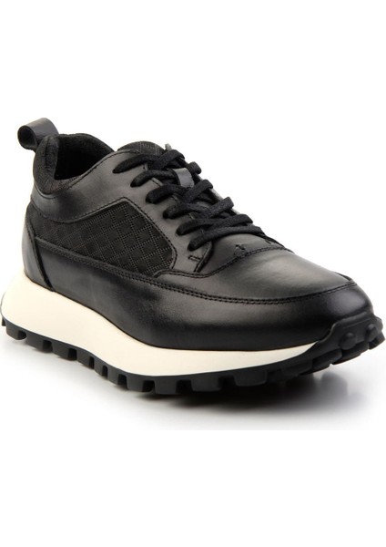 Siyah Deri Erkek Sneaker E01034222403