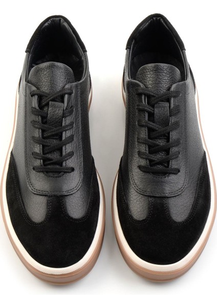 Siyah Deri Erkek Sneaker E01728358003 modelleri