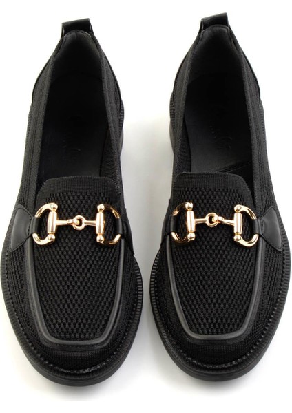 Siyah Triko Kadın Loafer Ayakkabı K01474111182