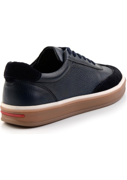 Lacivert Deri Erkek Sneaker E01728358003