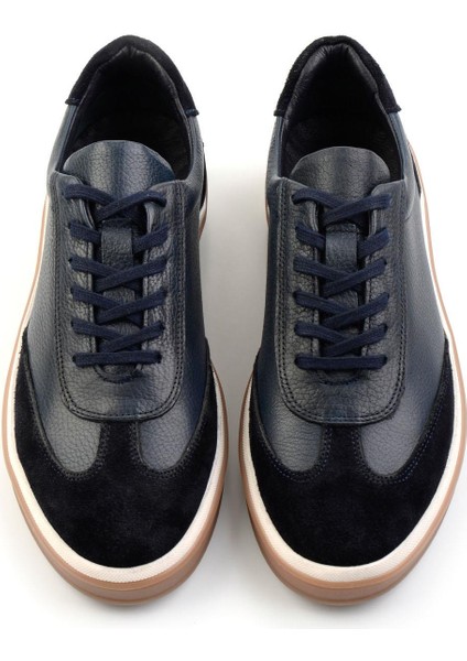 Lacivert Deri Erkek Sneaker E01728358003 modelleri