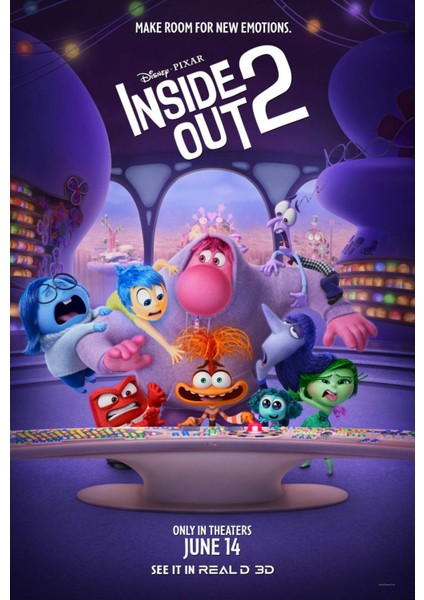 Inside Out 2 (2024) 0002 ( Folyo ) - Afiş - POSTER-3790 ( 50 cm x 70 cm )