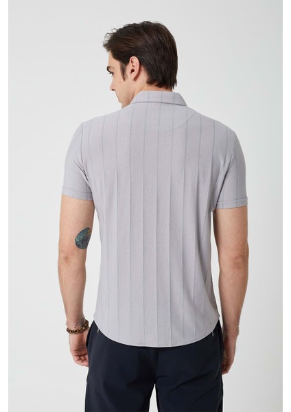 Erkek Desenli Gri Kısa Kol Gömlek fiyatları