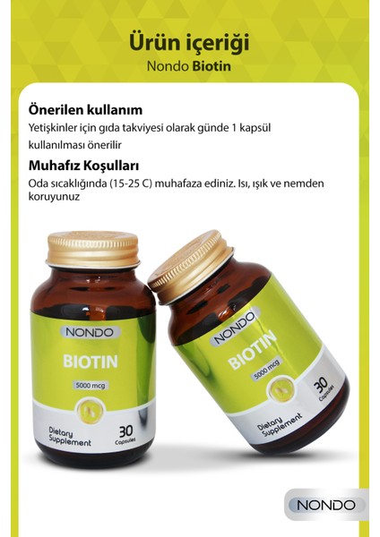 Biotin 5000 Mcg 30 Kapsül - Saç Ve Tırnak Vitamini