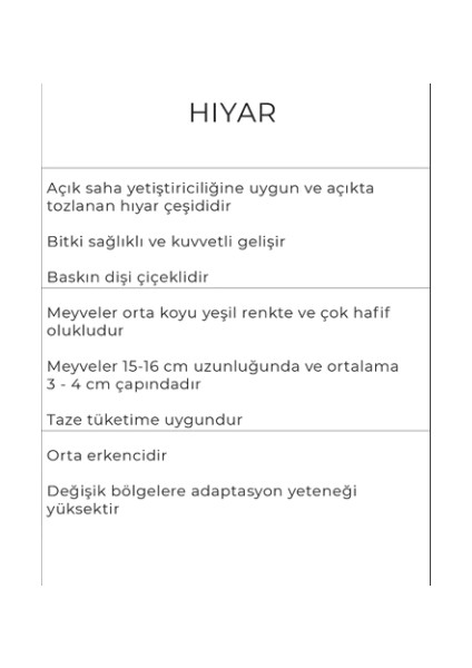 Hıyar Tohum 10 gr