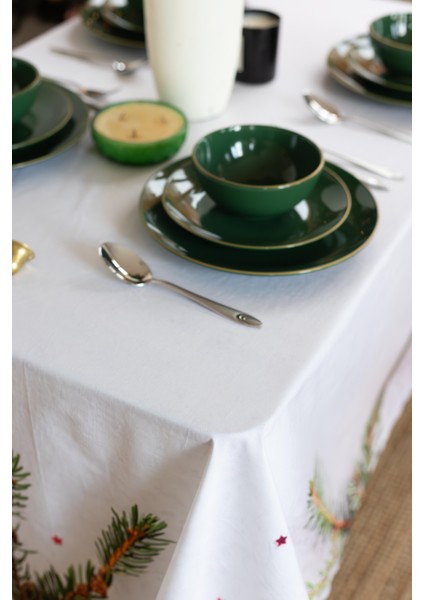 Pamuklu, Geleneksel Yılbaşı Desenli Sıvı Geçirmez,leke Tutmaz Özel Kumaş Masa Örtüsü 145 x 225 fiyatları