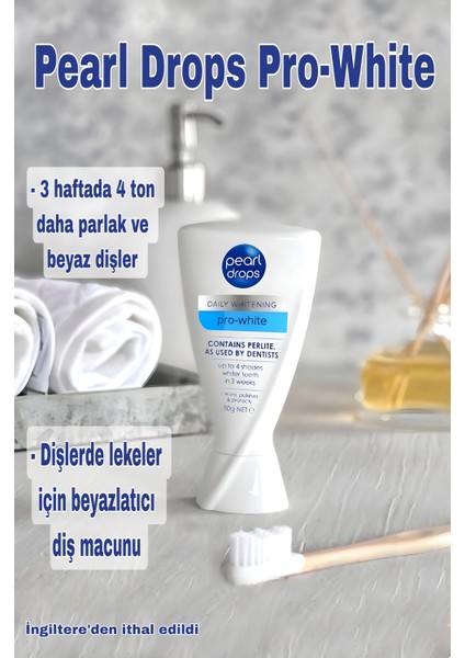 Pro White- 2 Adet- Perlit Minareli ile inatçı Lekeri Çıkaran Beyazlatıcı Diş Macunu 50 ml