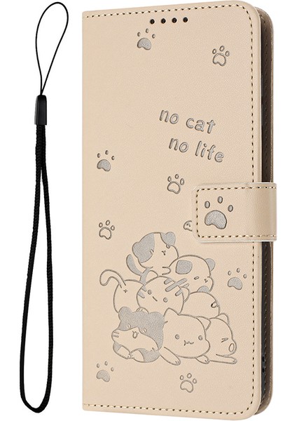 Poco X7 Pro Kedi Kabartmalı Desen Cep Telefonu Kılıfı (Yurt Dışından)