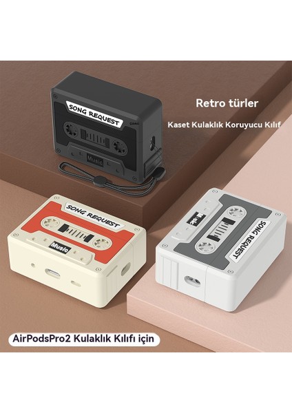Sevimli Silikon Ins Vintage Bant Şekli Için Airpods Pro/pro2 Kulaklık Seti (Yurt Dışından) modelleri