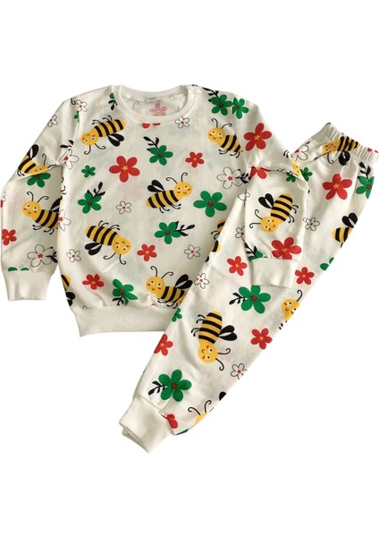 Kız Çocuk Arı Baskılı Mevsimlik Pijama Takımı
