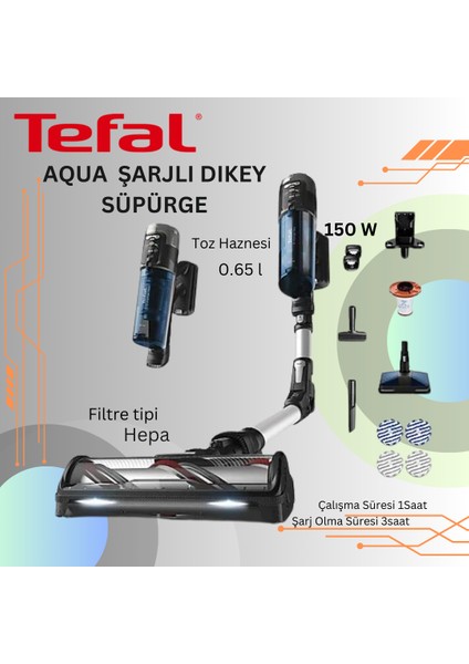 Aqua Aerospin Şarjlı Dikey Süpürge