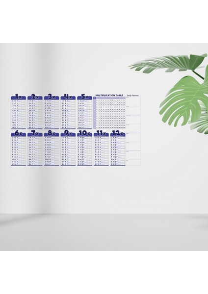 ® Statik Akıllı Kağıt Ingilizce Çarpım Tablosu 100X56 Cm(1 Adet Silgili Kalemli)
