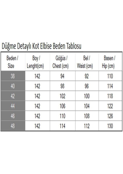 Düğme Detaylı Kot Elbise Koyu Mavi 19366
