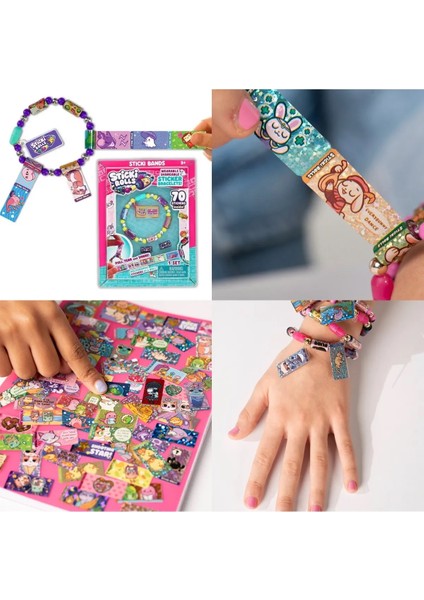 Sticki Rolls Bant Kapsülü 70 Stickerlı Bileklik Çıkartmalı Etiket