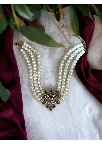 Zümrüt Yeşil Hayat Ağacı Figür Inci Kolye fiyatları