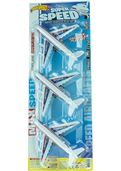 Oyuncak Uçak Üçlü Yolcu Uçağı 15 cm