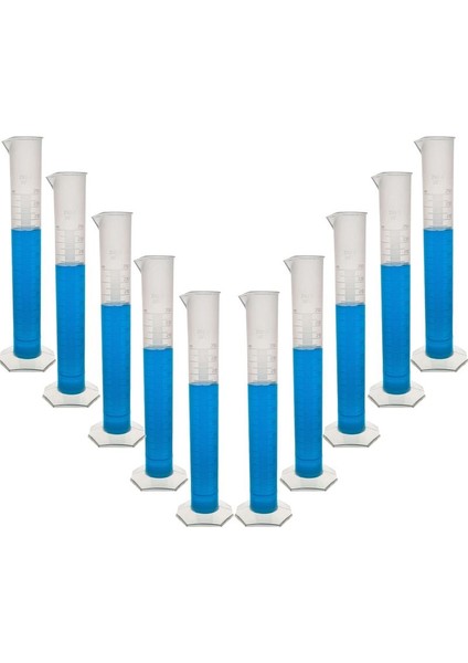 10 Adet 250 ml Plastik Sıvı Hassas Ölçüm Aleti Pp Class B Mezur THR294