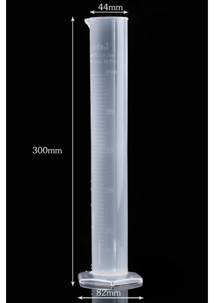 10 Adet 250 ml Plastik Sıvı Hassas Ölçüm Aleti Pp Class B Mezur THR294