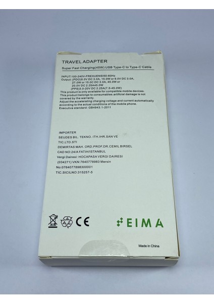 45 Watt Süper Hızlı Şarj