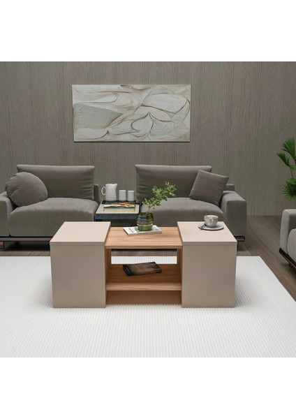 Modern Orta Sehpa 3'lü Salon Sehpası Zigon Sehpa