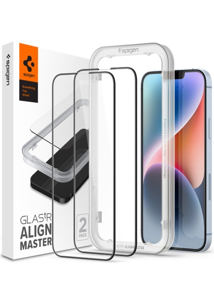 iPhone 14 / 13 / 16e / 13 Pro Cam Ekran Koruyucu Kolay Kurulum GLAS.tR Align Master Full Cover HD Black (2 Adet) - AGL03387