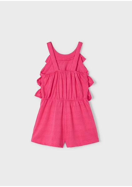 04-10 Yaş Kız Çocuk Pembe Örme Tulum - Pembe