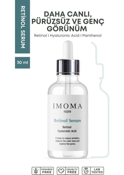 IMOMA Onarıcı, Aydınlatıcı ve Yenileyici Retinol Vitamin A + B5 30 ml