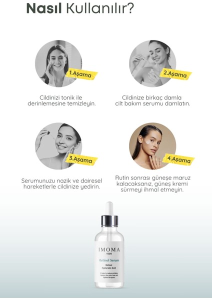IMOMA Onarıcı, Aydınlatıcı ve Yenileyici Retinol Vitamin A + B5 30 ml