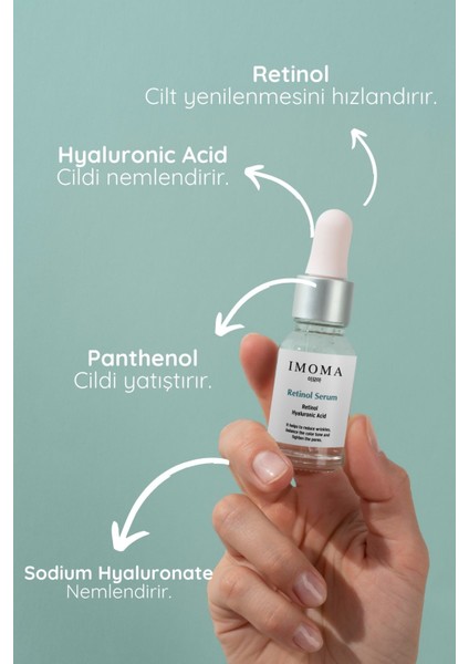 IMOMA Onarıcı, Aydınlatıcı ve Yenileyici Retinol Vitamin A + B5 30 ml