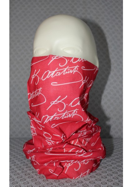 Atatürk Imza Desenli Boyunluk Baf Bandana