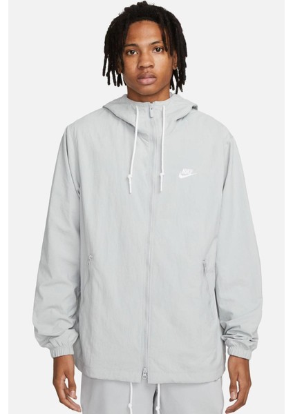 Club Woven Men's Full Zip Jacket Erkek Dokuma Spor Ceket Gri