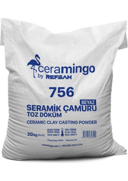 Seramik Çamuru Döküm Toz (1050°C) 20 kg