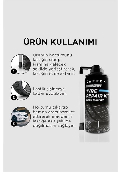 Lastik Tamir Edici Şişirici Sprey 300ml 6 Adet Koli modelleri