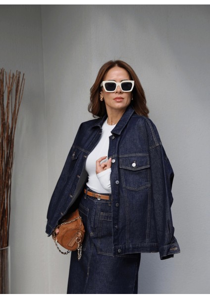 Oversize Cep Detay Denim Ceket modelleri