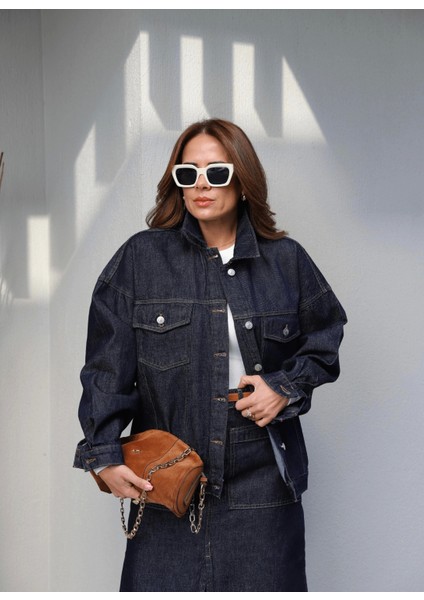 Oversize Cep Detay Denim Ceket indirimleri