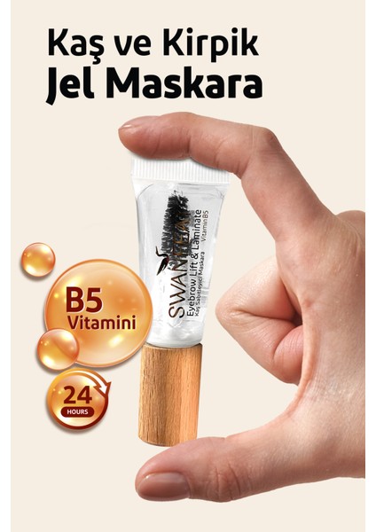 Şeffaf Kaş ve Kirpik Jel Maskara B5 Vitaminli Sabitleyici, Şekillendirici ve Besleyici 10ml