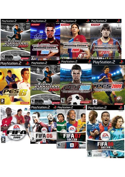 Playstatıon 2 Winning Eleven,pes,fifa Özel Seri 12 DVD Bir Arada Sadece Çipli Cihazlar Için !