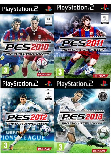 Playstatıon 2 Pes Futbol Oyunları 10-11-12-13- 4 Oyun Bir Arada Sadece Çipli Cihazlar Için