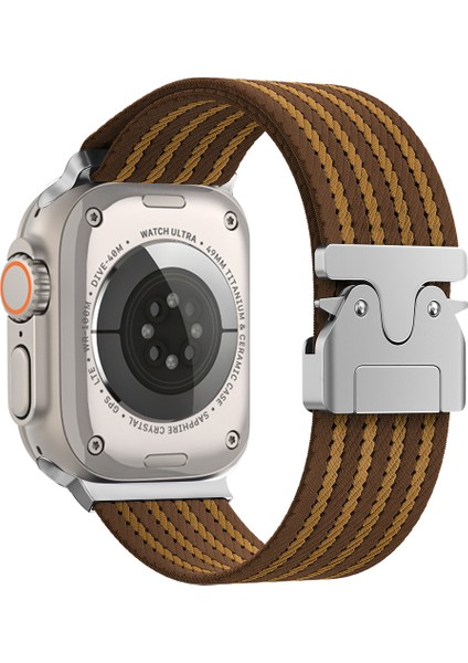 Watch 49MM Kordon Örgü Tasarım Hasır Kordon Naylon Elastik Esnek Metal Toka