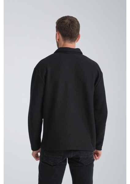 %100 Pamuklu Erkek Gömlek Yaka Sweatshirt indirimleri