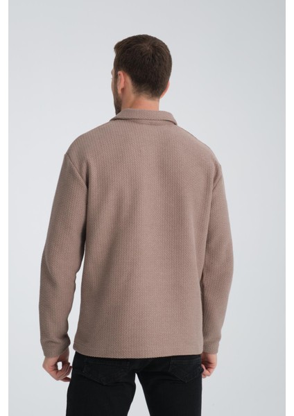%100 Pamuklu Erkek Gömlek Yaka Sweatshirt indirimleri